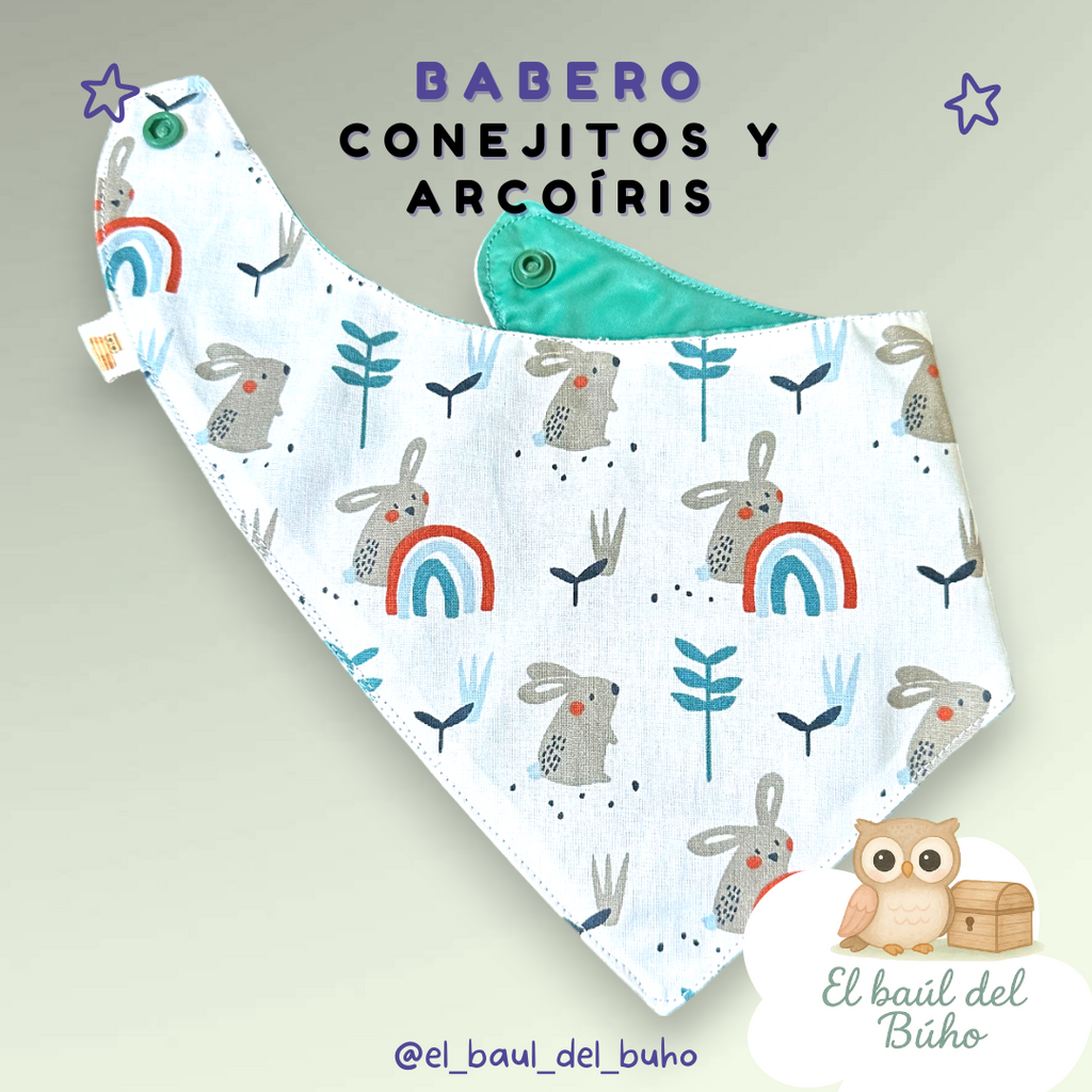 Tela Conejitos y Arcoiris