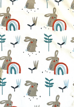 Tela Conejitos y Arcoiris