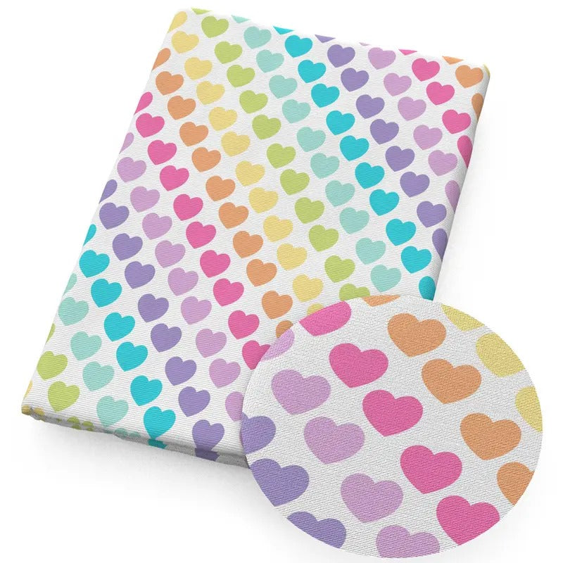 Tela Corazón Arcoíris