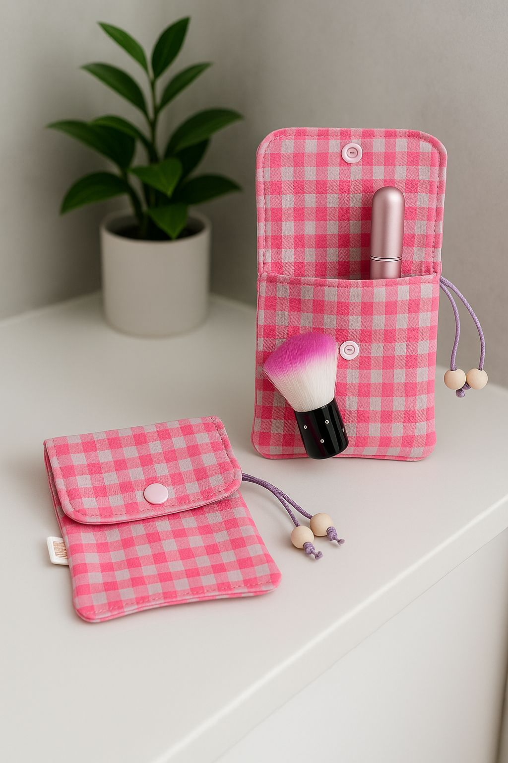 Funda “Vichy Rosa Flúor”