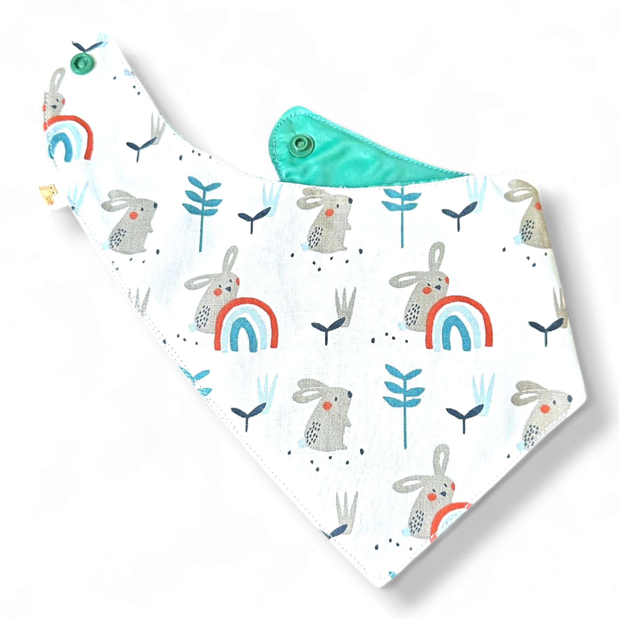 Babero Conejitos y Arcoiris