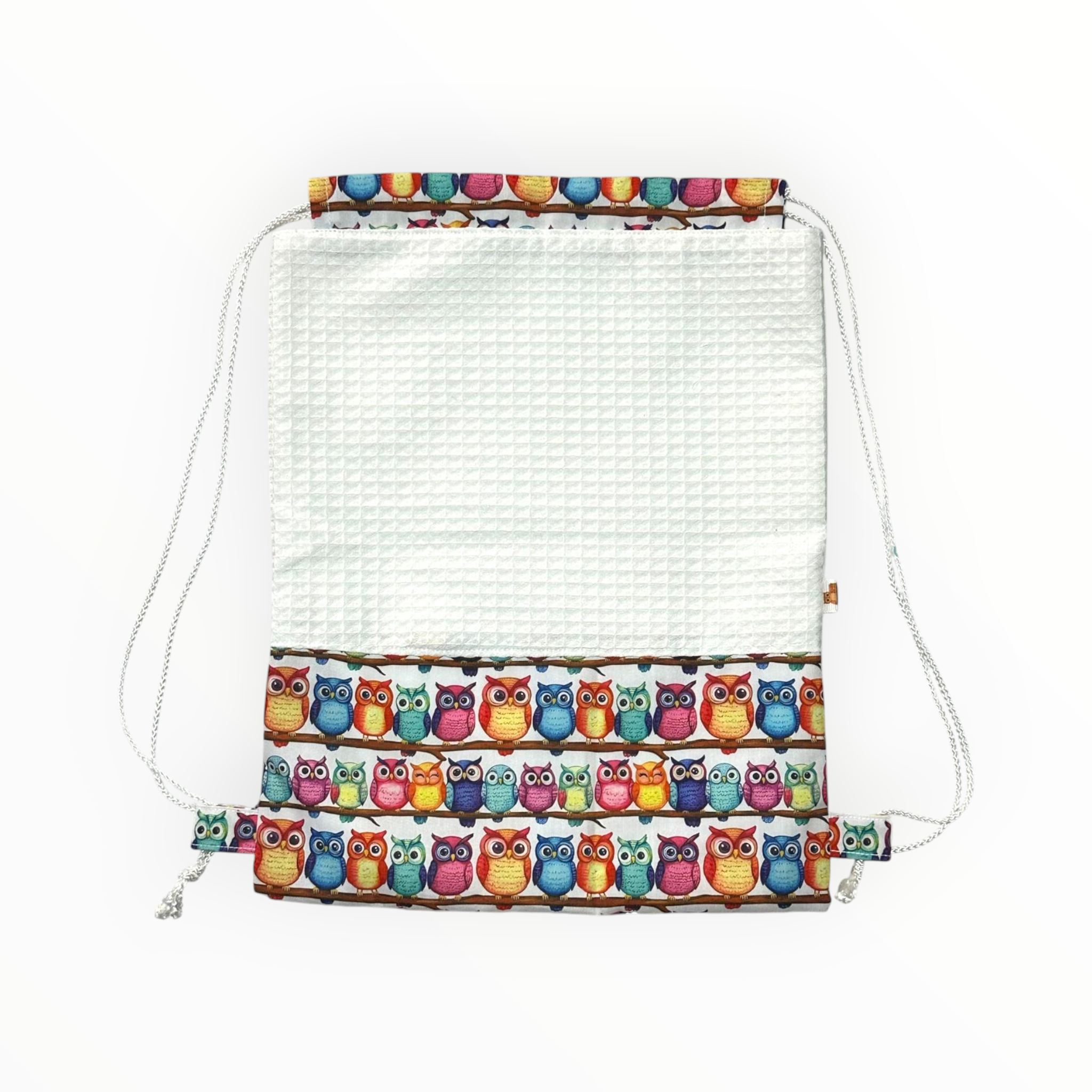 Bolsa de cuerdas Búhos Blanco