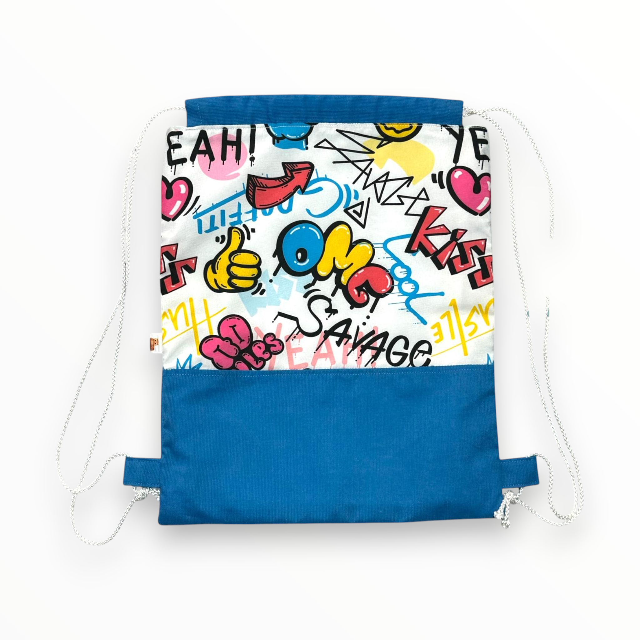 Bolsa de cuerdas Graffiti Azul